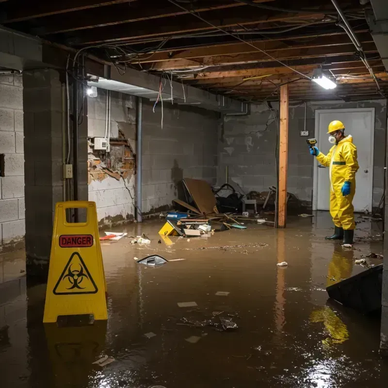 Flooded Basement Electrical Hazard in Opelika, AL Property