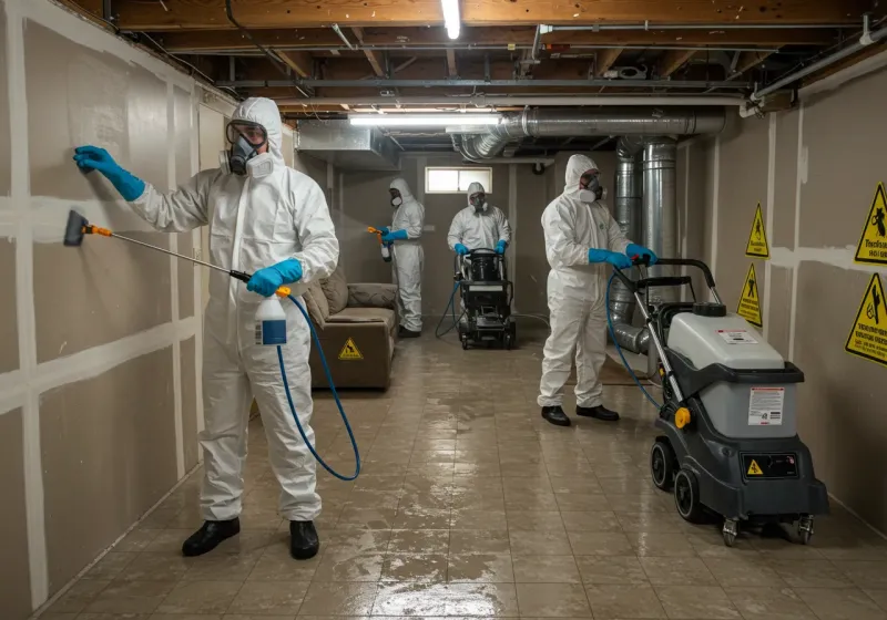 Basement Moisture Removal and Structural Drying process in Opelika, AL